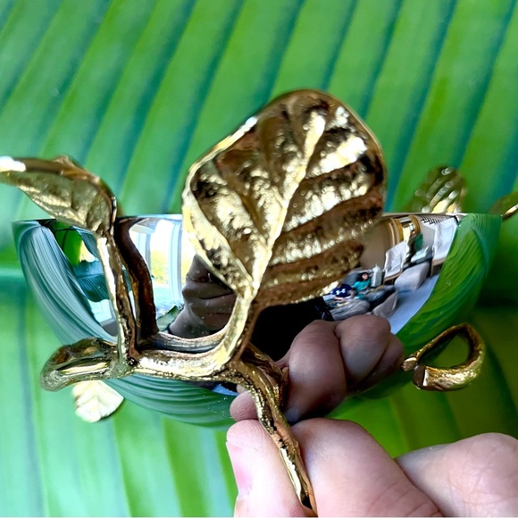 Michael Aram Botanical Leaf Gold nut Bowl New - Picture 11 of 12